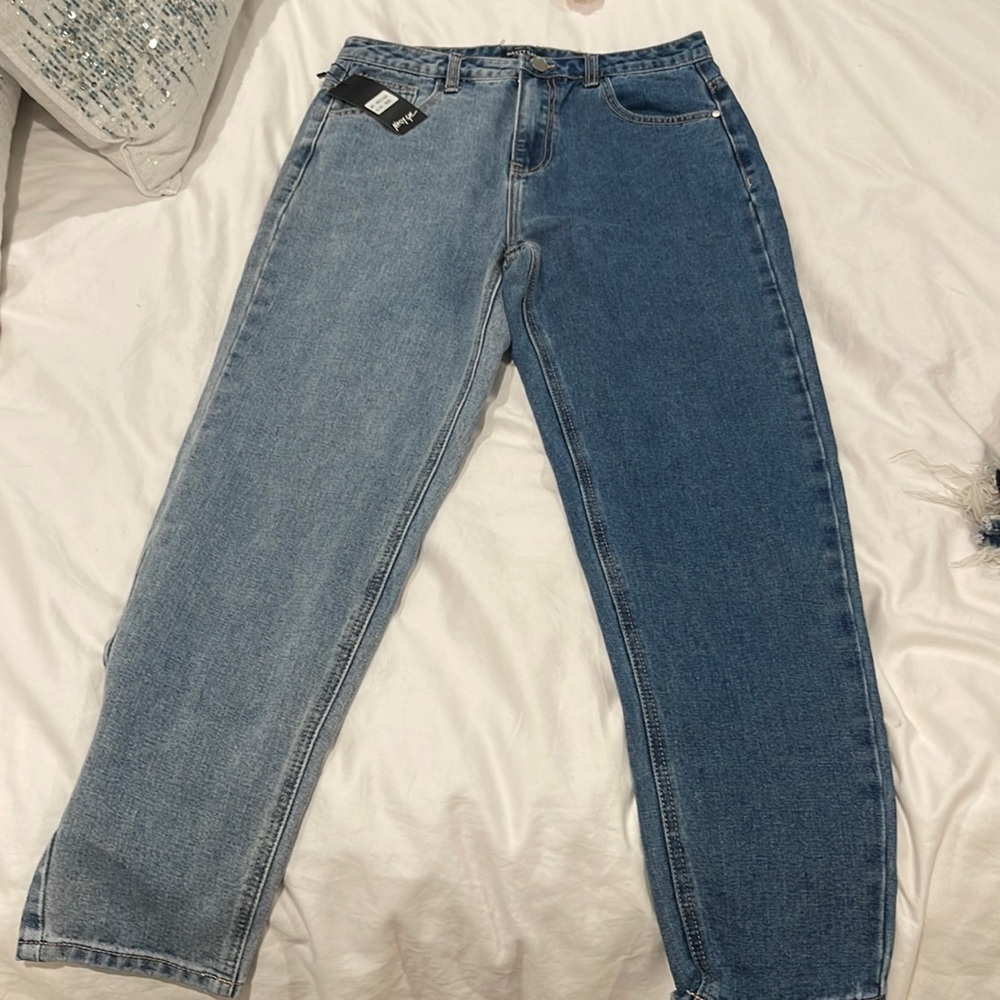Nasty gal two tone denim mom jeans